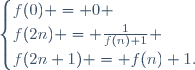 \begin{cases}
f(0) = 0 \\
f(2n) = \frac1{f(n)+1} \\
f(2n+1) = f(n)+1.
\end{cases}