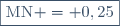 \boxed{\text{MN} = 0,25}