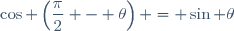 \cos \left(\dfrac{\pi}{2} - \theta\right) = \sin \theta
