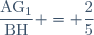 \dfrac{\text{AG}_1}{\text{BH}} = \dfrac{2}{5}