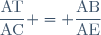 \dfrac{\text{AT}}{\text{AC}} = \dfrac{\text{AB}}{\text{AE}}