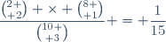 \dfrac{{2 \choose 2} \times {8 \choose 1}}{{10 \choose 3}} = \dfrac{1}{15}