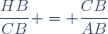 \dfrac{HB}{CB} = \dfrac{CB}{AB}