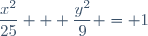 \dfrac{x^2}{25} + \dfrac{y^2}{9} = 1