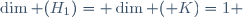 \dim (H_1)= \dim ({\mathbb K})=1 