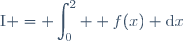 \displaystyle\text{I} = \int_{0}^2  f(x) \text{d}x