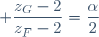 \displaystyle \frac{z_G-2}{z_F-2}=\frac{\alpha}{2}