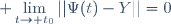 \displaystyle \lim_{t\to t_0}||\Psi(t)-Y||=0