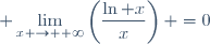 \displaystyle \lim_{x \to +\infty}\(\dfrac{\ln x}{x}\) =0