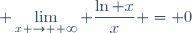 \displaystyle \lim_{x \to +\infty} \frac{\ln x}{x} = 0