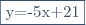 \fbox{y=-5x+21}