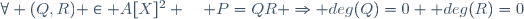 \forall (Q,R) \in A[X]^2 \quad P=QR \Rightarrow deg(Q)=0 \or deg(R)=0