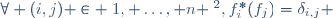 \forall (i,j) \in \{1, \ldots, n \}^2,\ f_i^*(f_j)=\delta_{i,j} 
