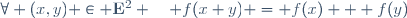 \forall (x,y) \in \mathbf{E}^2 \quad f(x+y) = f(x) + f(y)