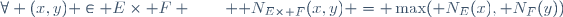 \forall (x,y) \in E\times F \qquad \mathcal N_{E\times F}(x,y) = \max(\mathcal N_E(x),\mathcal N_F(y))