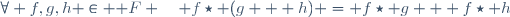 \forall f,g,h \in \mathcal F \quad f\star (g + h) = f\star g + f\star h
