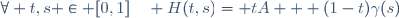 \forall t,s \in [0,1]\quad H(t,s)= tA + (1-t)\gamma(s)