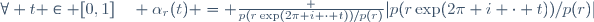 \forall t \in [0,1]\quad \alpha_r(t) = \frac {p(r\exp(2\pi i \cdot t))/p(r)}{|p(r\exp(2\pi i \cdot t))/p(r)|}
