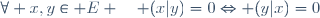 \forall x,y\in E \quad (x|y)=0\Leftrightarrow (y|x)=0