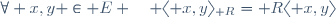 \forall x,y \in E \quad \langle x,y\rangle_{\mathbb R}=\mathfrak R{\langle x,y\rangle}