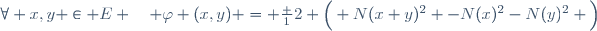 \forall x,y \in E \quad \varphi (x,y) = \frac 12 \Big( N(x+y)^2 -N(x)^2-N(y)^2 \Big)