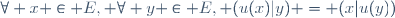 \forall x \in E, \forall y \in E, (u(x)|y) = (x|u(y))