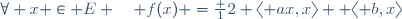 \forall x \in E \quad f(x) =\frac 12 \langle ax,x\rangle +\langle b,x\rangle