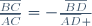 \frac{\overline{BC}}{\overline{AC}}=-\frac{\overline{BD}}{\overline{AD} }