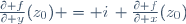 \frac{\partial f}{\partial y}(z_0) = i\, \frac{\partial f}{\partial x}(z_0)