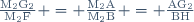 \frac{\text{M}_2\text{G}_2}{\text{M}_2\text{F}} = \frac{\text{M}_2\text{A}}{\text{M}_2\text{B}} = \frac{\text{AG}_2}{\text{BH}}