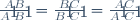 \frac{AB}{A'B'}=\frac{BC}{B'C'}=\frac{AC}{A'C'}