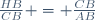 \frac{HB}{CB} = \frac{CB}{AB}