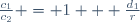 \frac{c_1}{c_2} = 1 + \frac{d_1}{r}