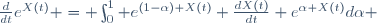 \frac{d}{dt}e^{X(t)} = \int_0^1 e^{(1-\alpha) X(t)} \frac{dX(t)}{dt} e^{\alpha X(t)}d\alpha 