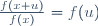 \frac{f(x+u)}{f(x)}=f(u)