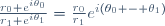 \frac{r_0 e^{i\theta_0}}{r_1 e^{i\theta_1}}=\frac{r_0}{r_1}e^{i(\theta_0 - \theta_1)}