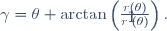 \gamma=\theta+\arctan\left(\frac{r(\theta)}{r'(\theta)}\right).