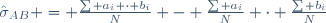 \hat\sigma_{AB} = \frac{\sum a_i \cdot b_i}{N} - \frac{\sum a_i}{N} \cdot \frac{\sum b_i}{N}