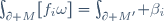 \int_{\partial M}\!\left[f_i\omega\right]=\int_{\partial M'}\! \beta_i