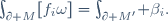 \int_{\partial M}\!\left[f_i\omega\right]=\int_{\partial M'}\! \beta_i.