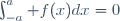 \int_{-a}^{a} f(x)dx=0\,