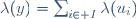 \lambda(y)=\sum_{i\in I}\lambda(u_i)