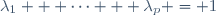 \lambda_1 + \cdots + \lambda_p = 1