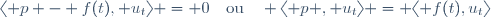 \langle p - f(t), u_t\rangle = 0\quad\text{ou}\quad \langle p , u_t\rangle = \langle f(t),u_t\rangle
