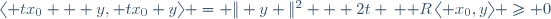 \langle tx_0 + y, tx_0+y\rangle = \| y \|^2 + 2t \, \mathfrak R\,\langle x_0,y\rangle \ge 0