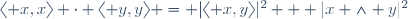 \langle x,x\rangle \cdot \langle y,y\rangle = |\langle x,y\rangle|^2 + |x \wedge y|^2