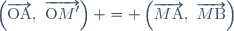 \left(\overrightarrow{\text{OA}},~\vect{\overrightarrow{\text{O}M'}\right) = \left(\overrightarrow{M\text{A}},~\overrightarrow{M\text{B}}\right)