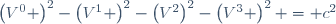 \left(V^0 \right)^2-\left(V^1 \right)^2-\left(V^2\right)^2-\left(V^3 \right)^2 = c^2