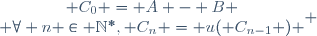 \left\{\begin{matrix} C_0 = A - B \\ \forall n \in \mathbb{N}^*, C_n = u( C_{n-1} ) \end{matrix} \right.