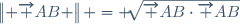 \left\| \overrightarrow {AB} \right\| = \sqrt[]{\overrightarrow {AB}\cdot\overrightarrow {AB}}